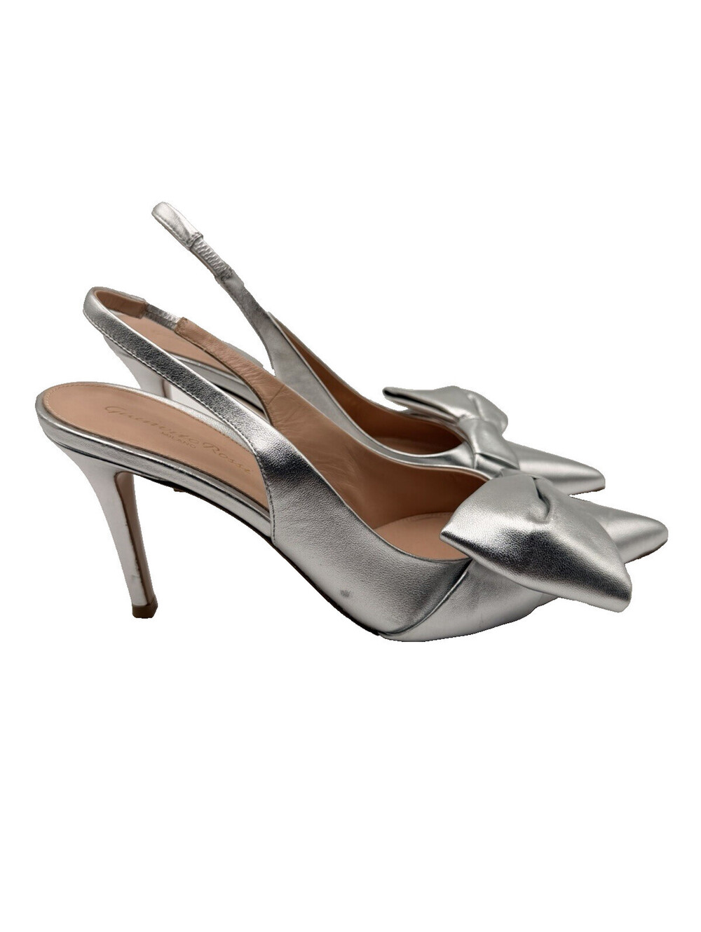 Women’s Gianvito Rossi Safira metallic leather slingback pumps Size 39